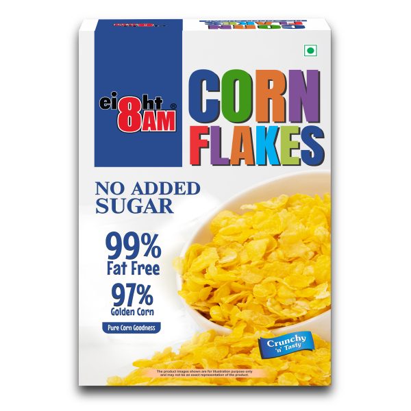 8AM Corn Flakes No Added Sugar, 500g