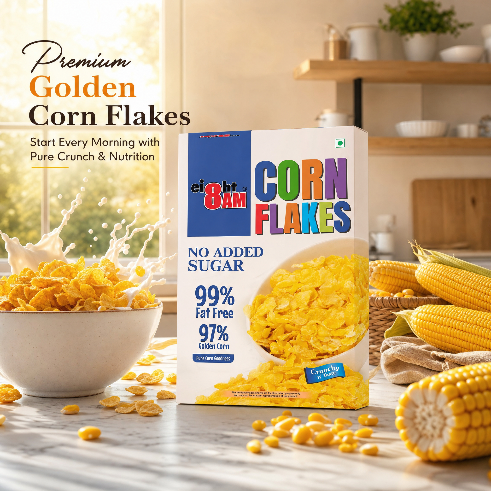 8AM Corn Flakes No Added Sugar, 500g - Image 6