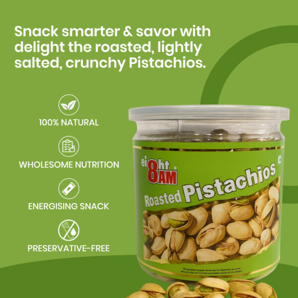 8AM Roasted Pista Can 200g - Image 4