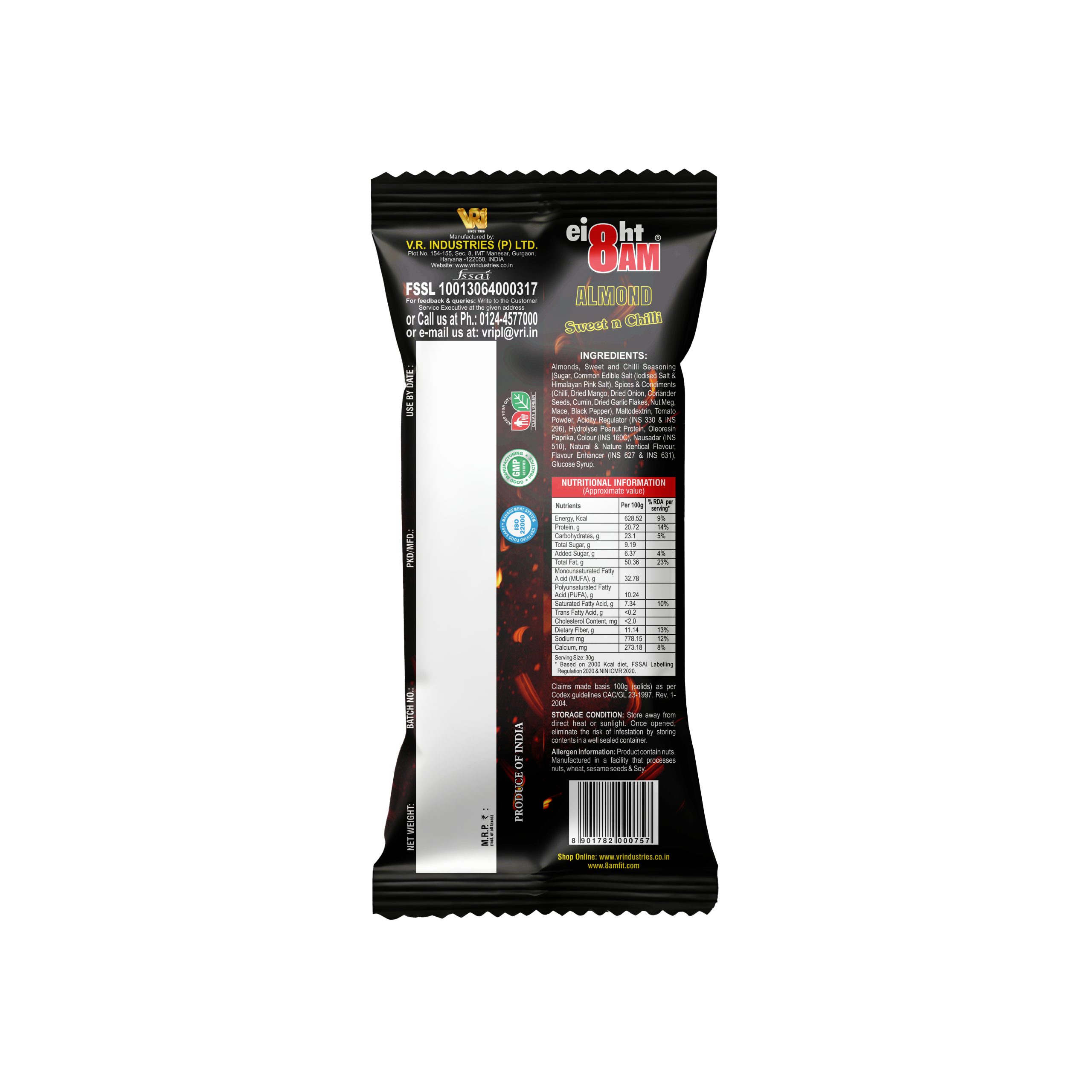 8AM Almond Sweet N Chilli 40g x 20 packs - Image 9
