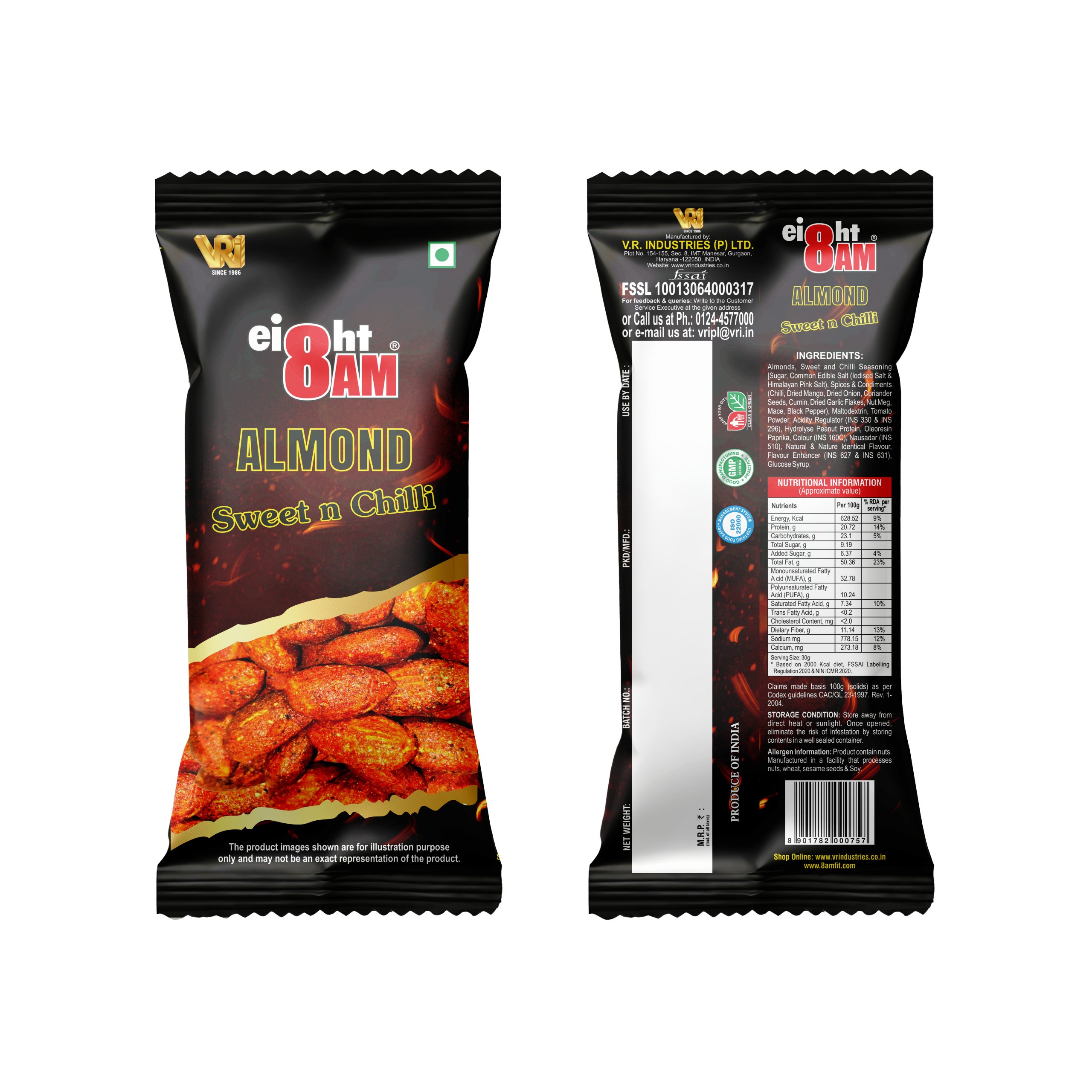 8AM Almond Sweet N Chilli 40g x 20 packs - Image 6