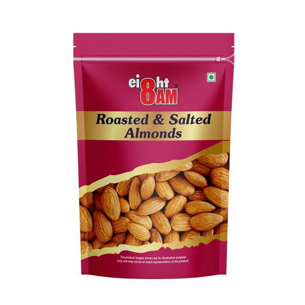 8AM Roasted Almonds Pouch, 200g