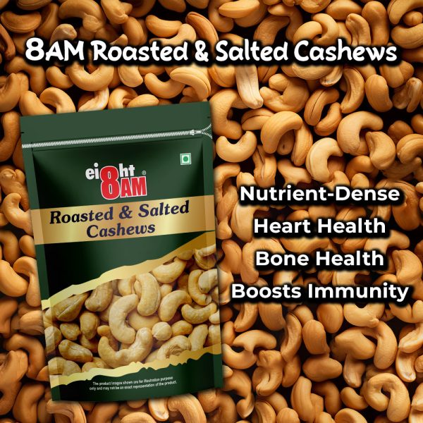 8AM Roasted Cashews Pouch, 200g - Image 4