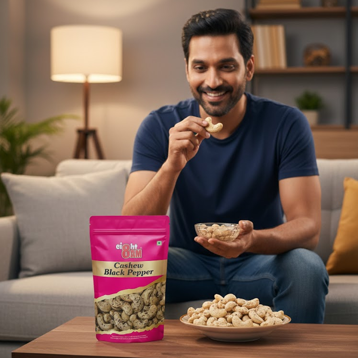 8AM Cashew Black Pepper Pouch 200g - Image 5