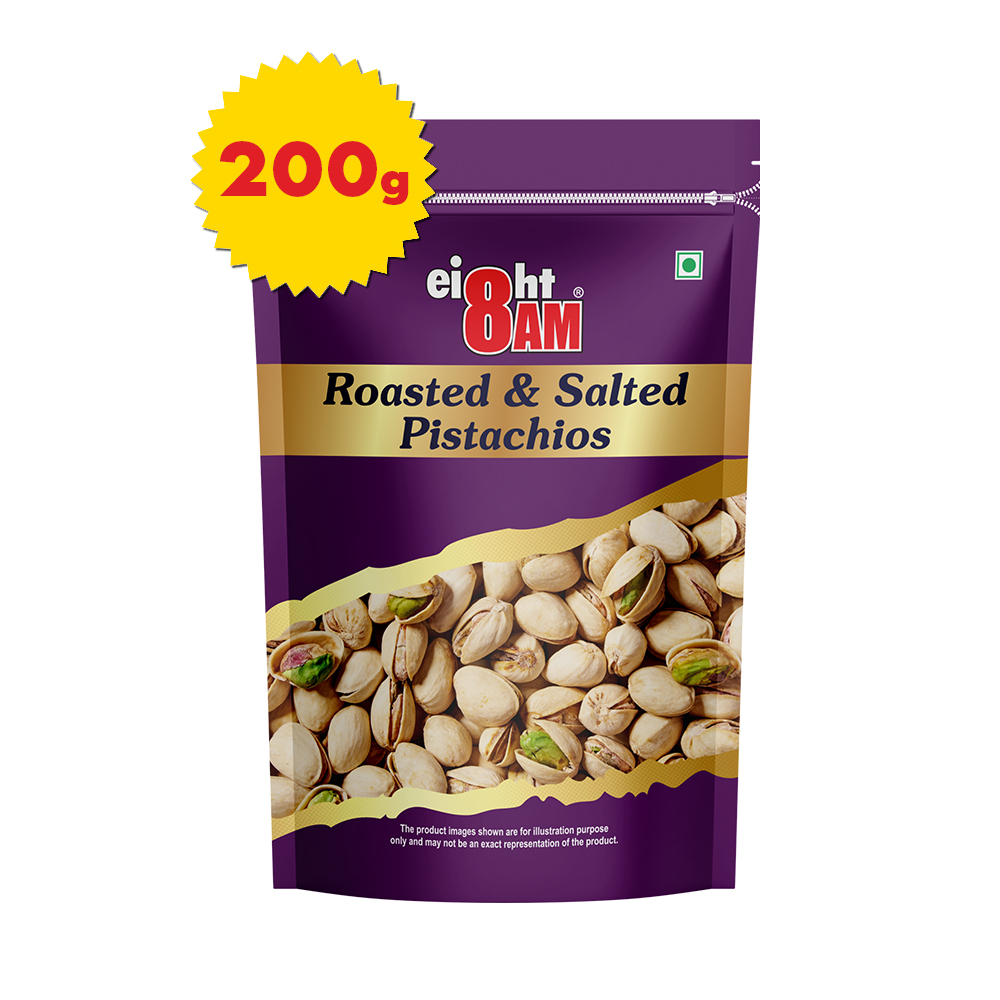 8AM Roasted & Salted Pistachios Pouch, 200g
