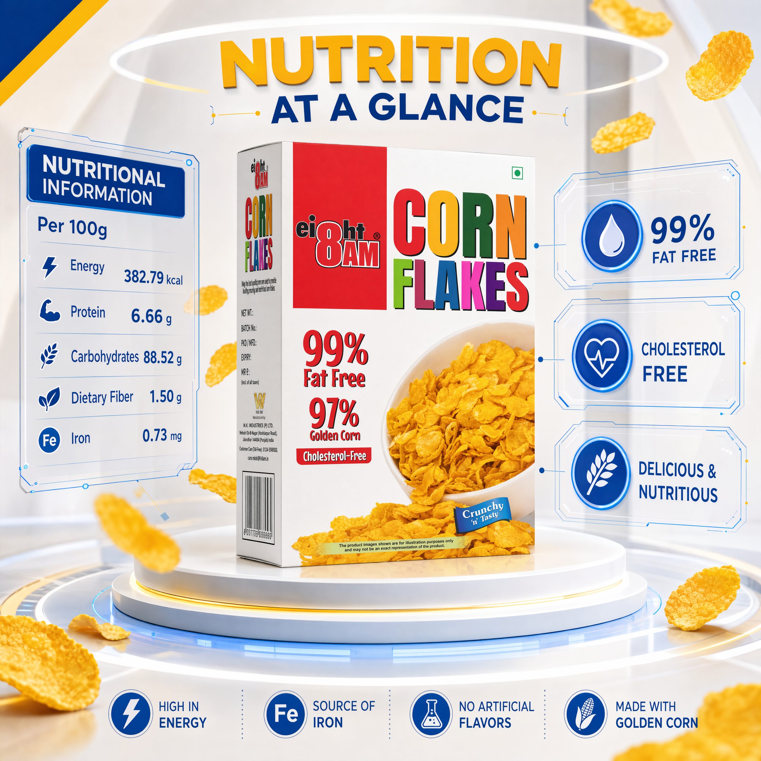 8AM Corn Flakes, 1000g Box - Image 5