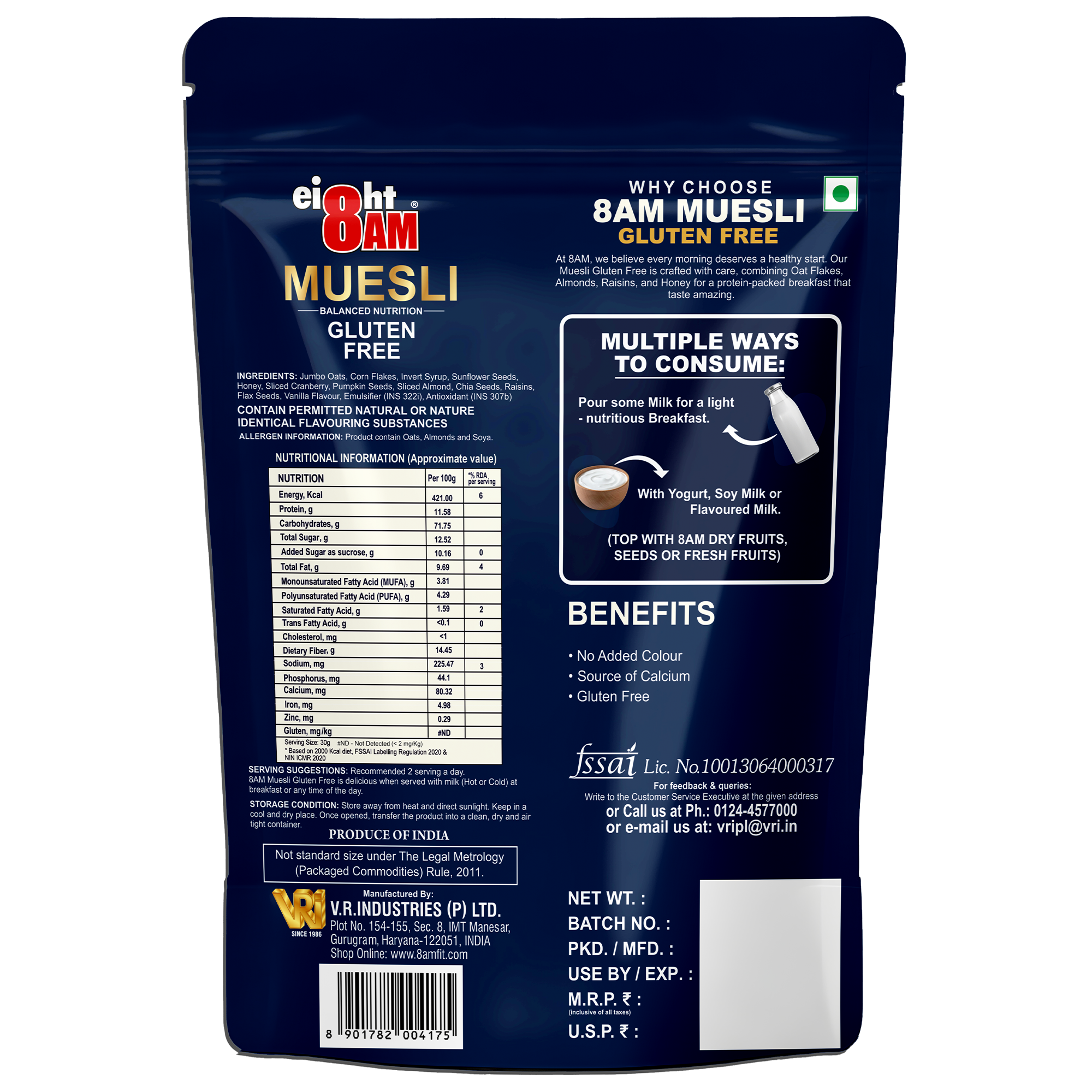 8AM Gluten Free Muesli, 425g - Image 2