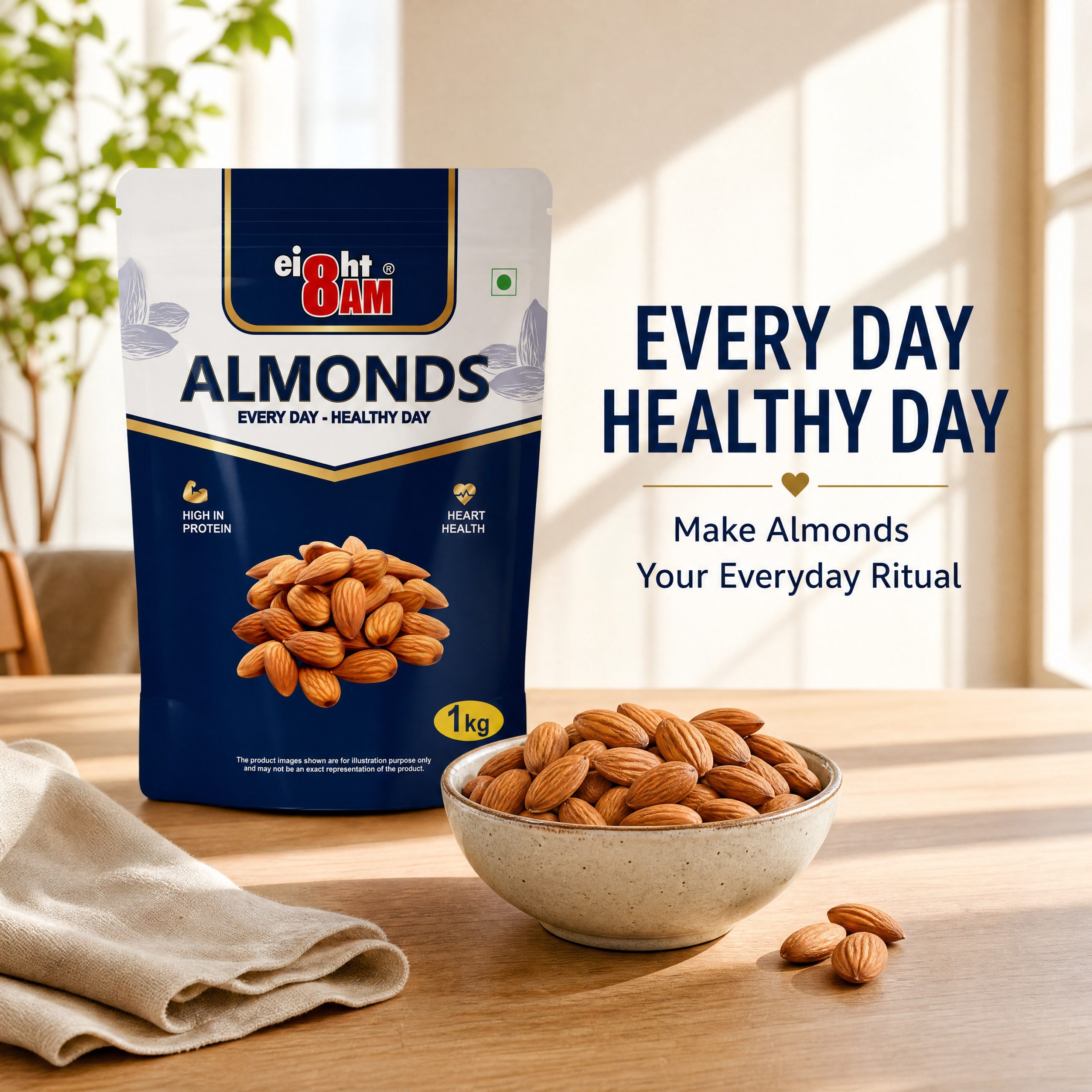 8AM Almonds, 1000g - Image 12
