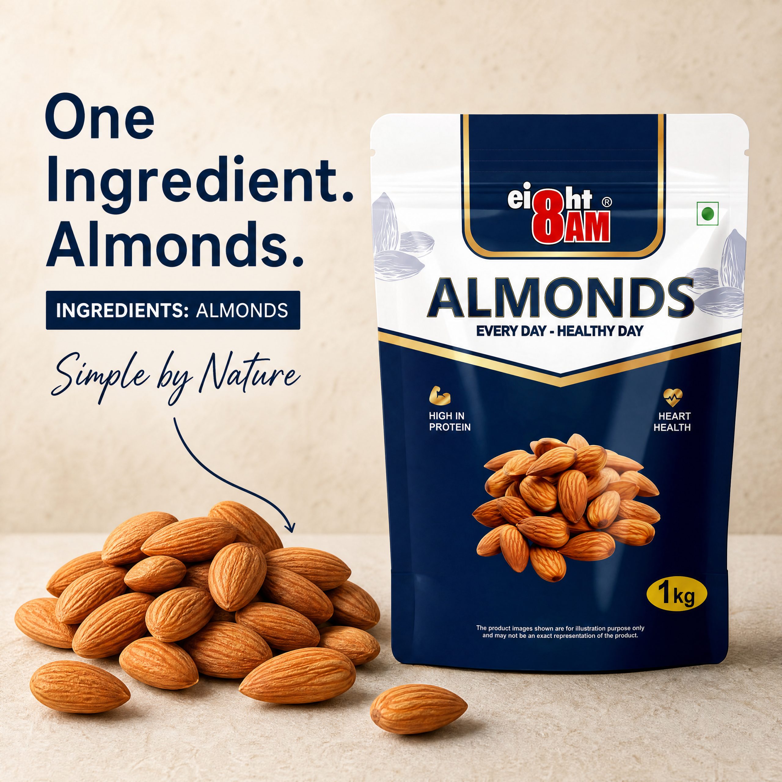 8AM Almonds, 1000g - Image 11